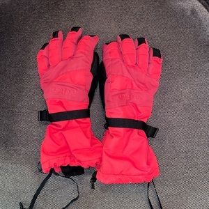 Burton youth girls pink red ski gloves size XL